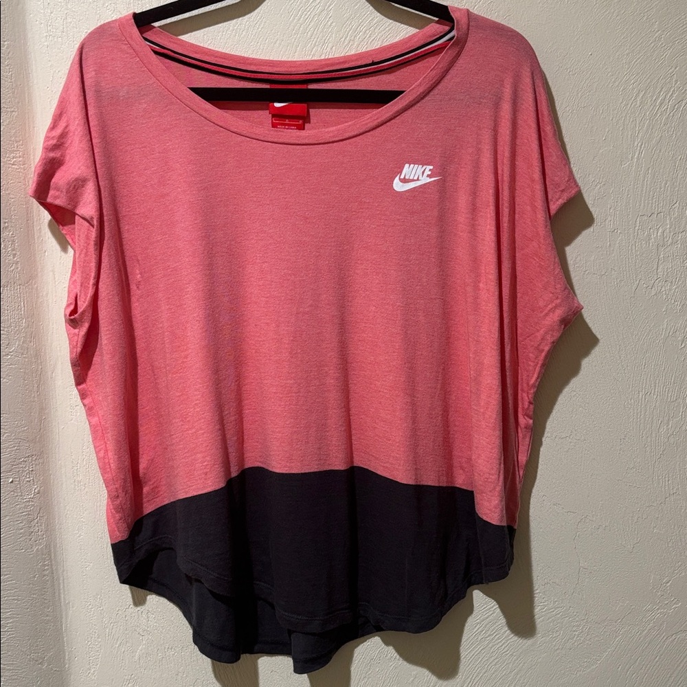 Nike Pink and Black Casual Tee